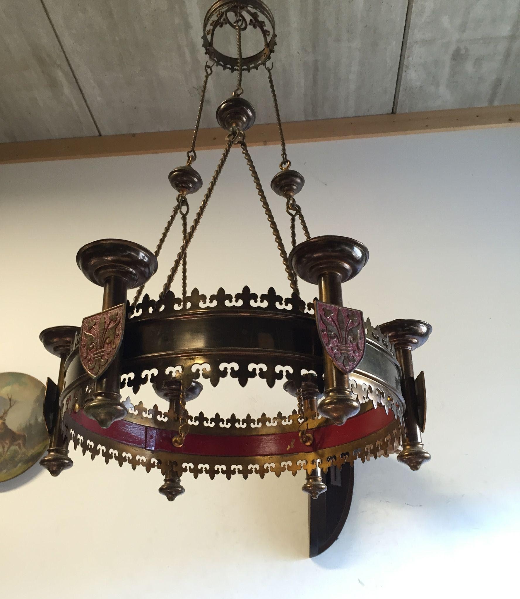 Antique Brass Candle Chandelier