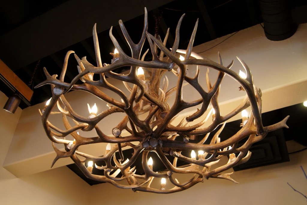 deer antler dining room lights