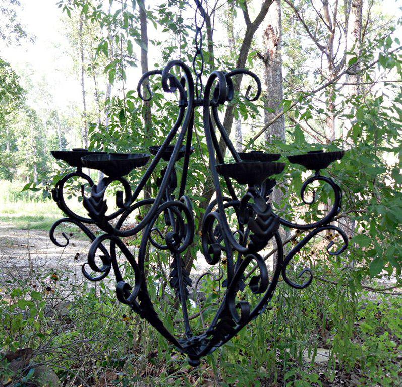 Outdoor Iron Candle Chandelier