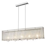 Rectangular Chandelier with Shade and Crystals