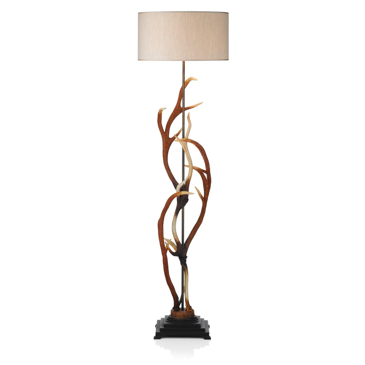 Rustic Floor Lamp with Table