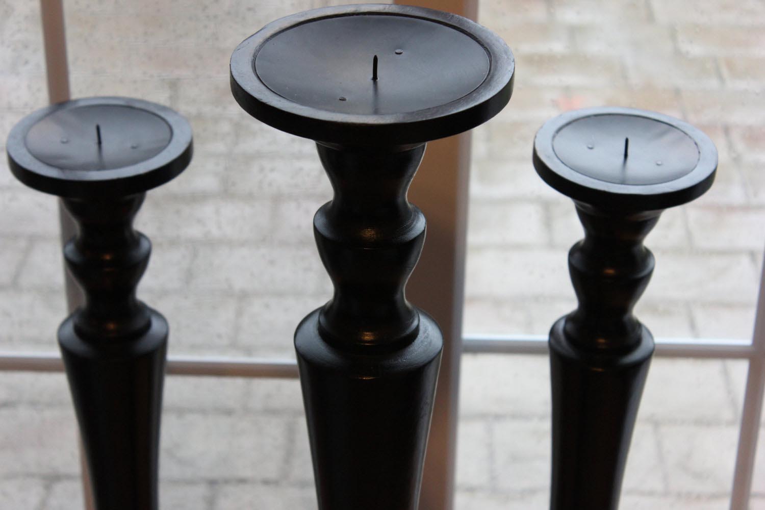 Tall Wooden Candle Holders