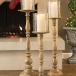 Tall Wooden Pillar Candle Holders