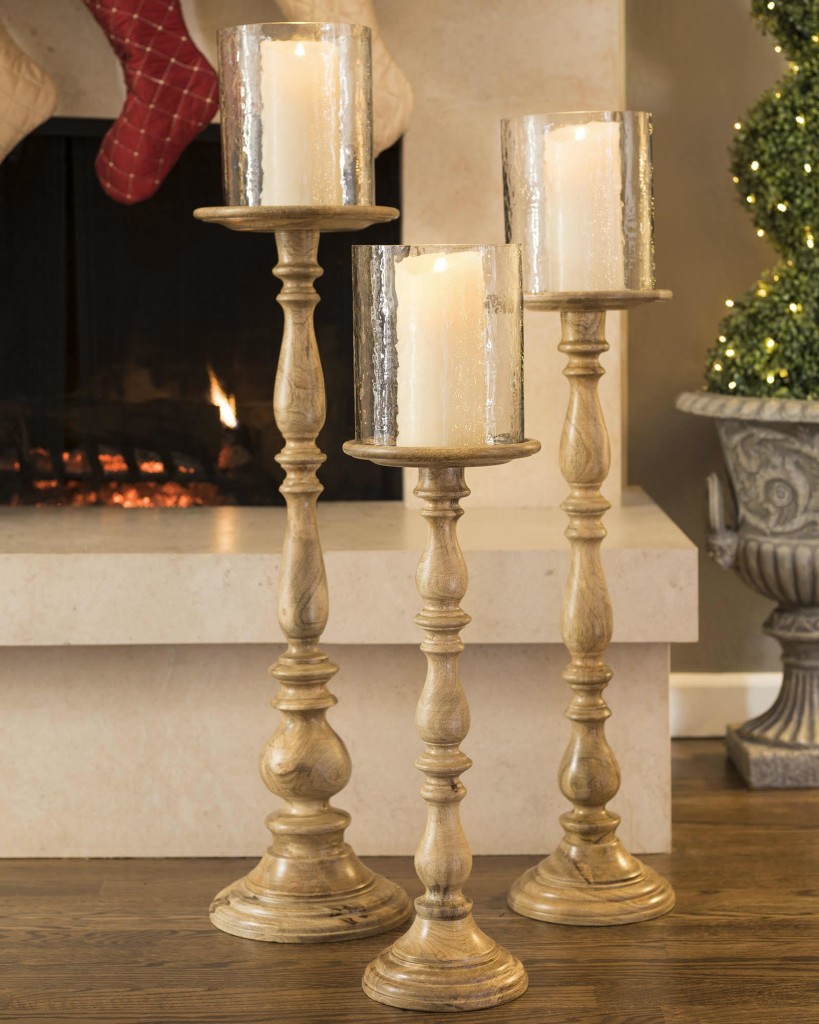 Tall Candle Holders to Classic or Modern Interior Tall Wooden Pillar