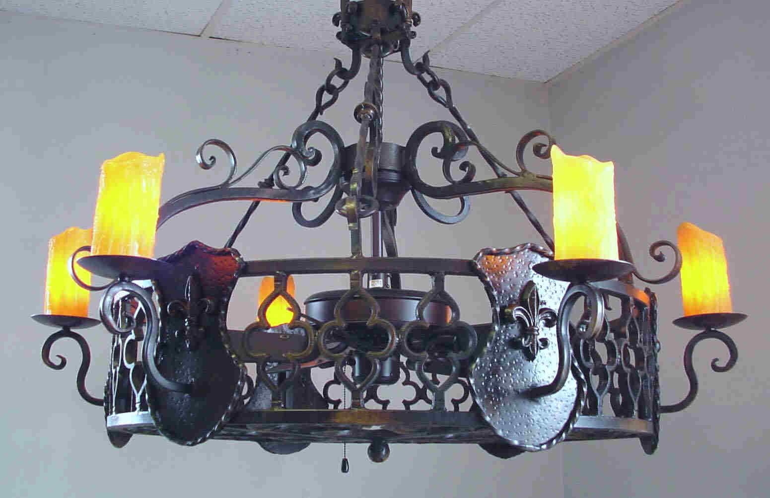 White Ceiling Fan with Chandelier