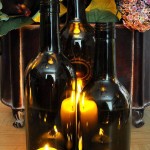 Wine Bottle Hurricane Candle Holders